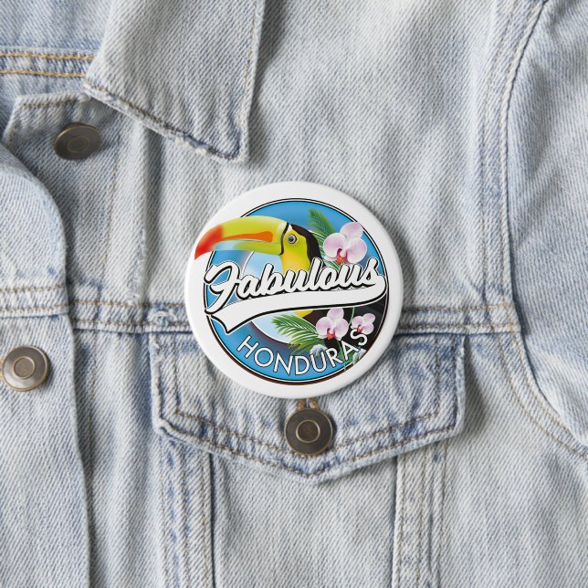 Explore fabulous Honduras logo  3 Inch Round Button (In Situ)