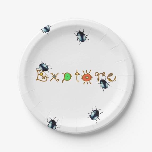explore (fun bugs) paper plate (Front)