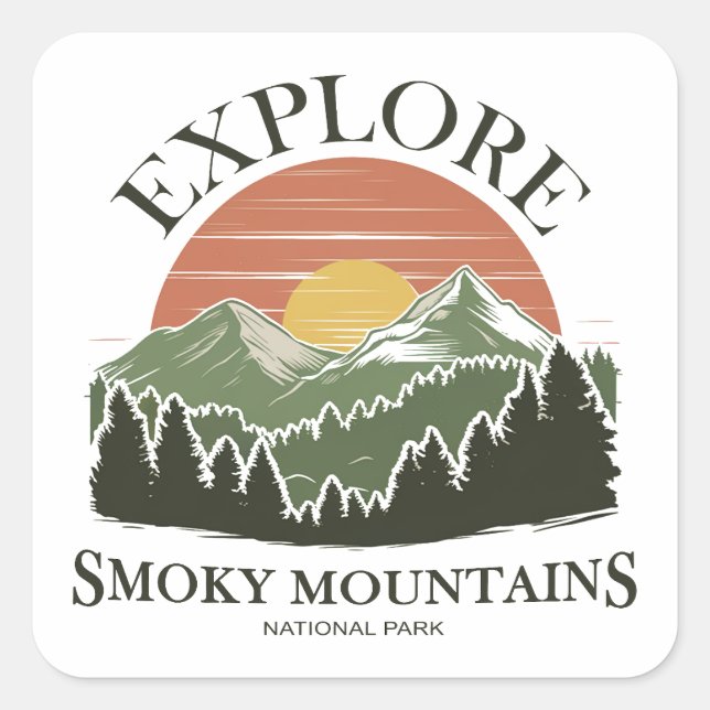 Explore Great Smoky Mountains National Park Square Sticker (Front)
