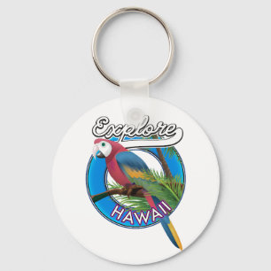 Explore Hawaii retro logo Keychain