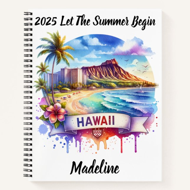 Explore Hawaii's beautiful beaches and scenery Notebook (Front)
