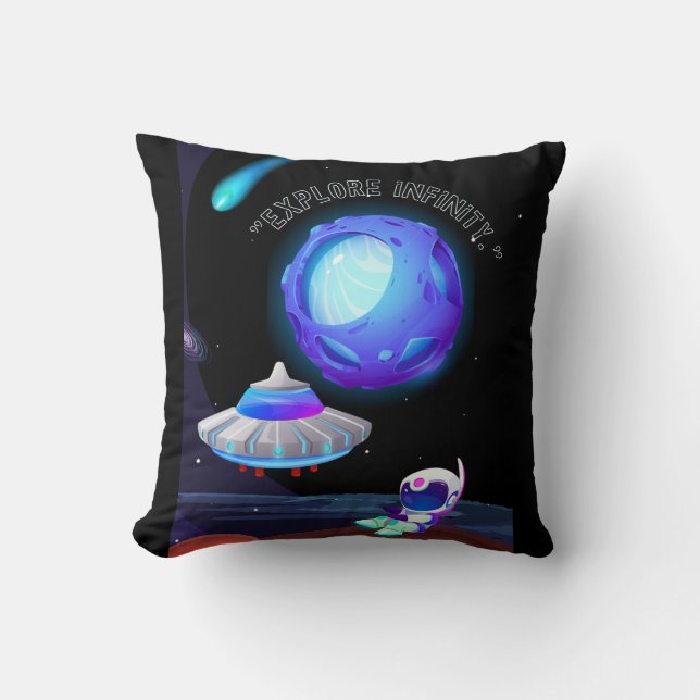 Explore Infinity Throw Pillow (Front)
