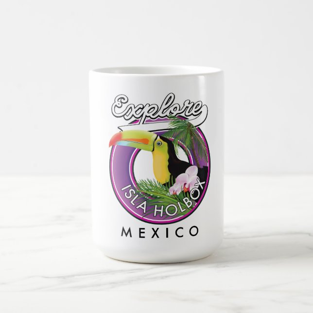 explore Isla Holbox beach mexico travel patch Coffee Mug (Center)