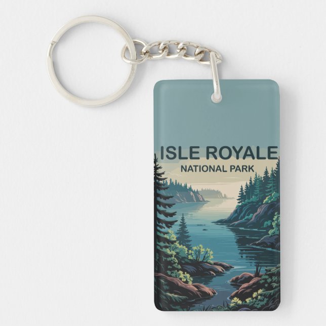 Explore Isle Royale Michigan’s Remote Paradise  Keychain (Front)
