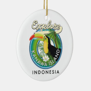 explore kanawa island indonesia ceramic ornament