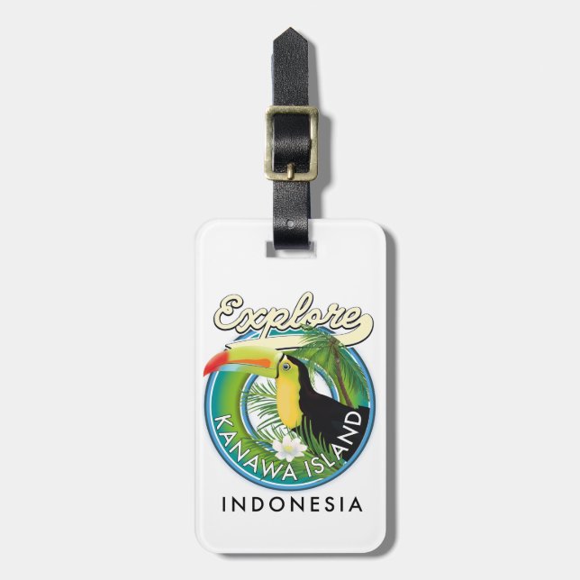 explore kanawa island indonesia luggage tag (Front Vertical)