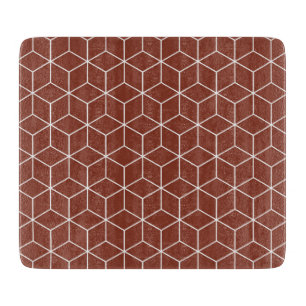 Explore Modern Optical Illusions with Cube Pattern Cutting Board