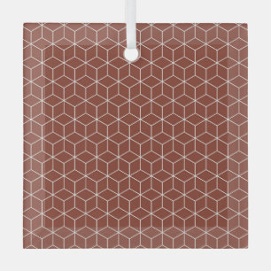 Explore Modern Optical Illusions with Cube Pattern Glass Ornament
