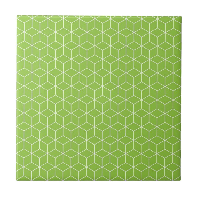 Explore Modern Optical Illusions with Cube Pattern Tile (Front)