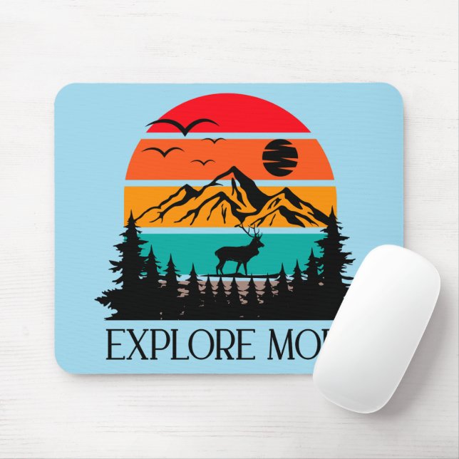Explore More Mountain Nature Adventure Outdoor Mouse Pad (With Mouse)