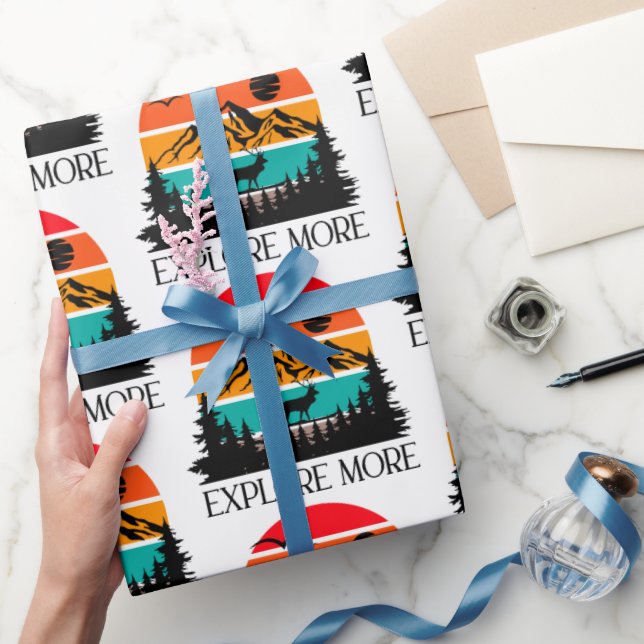 Explore More Mountain Nature Adventure Outdoor Wrapping Paper (Gifting)