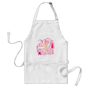 Explore More Pink Camper Van Mountain Nature Lover Standard Apron