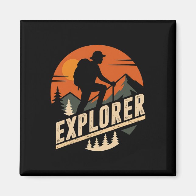 Explore More Trekking Mountains Camping Funny Expl Magnet (Front)