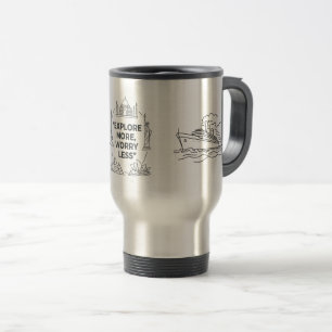 Explore More Worry Less Tumbler–Minimal Adventure Travel Mug