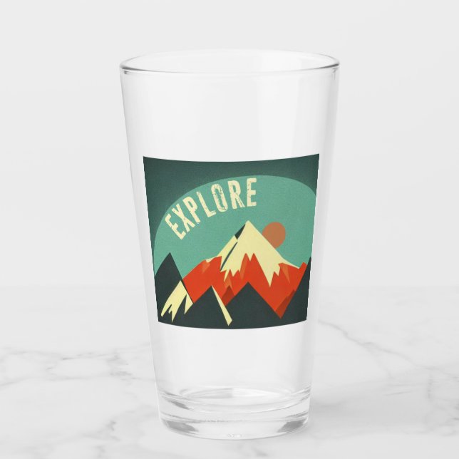 Explore Mountains Glass (Front)