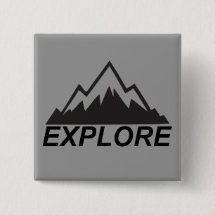 Explore Mountains Nature And Wilderness 2 Inch Square Button