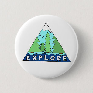Explore Nature Outdoors Wilderness Mountains 2 Inch Round Button