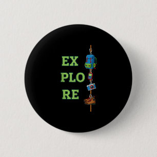 Explore outdoor adventure hiking climbing rope 2 inch round button