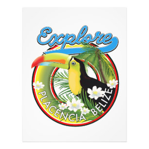 Explore Placencia Belize travel logo Photo Print