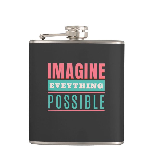 Explore Remarkable Extravagant Unknown Quote Hip Flask (Front)