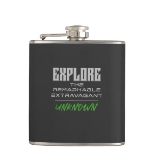 Explore Remarkable Extravagant Unknown Quote Hip Flask