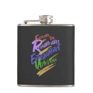Explore Remarkable Extravagant Unknown Quote  Hip Flask