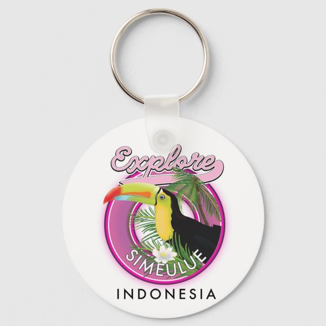 Explore Simeulue Indonesia logo. Keychain (Front)