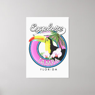 Explore Tampa Florida retro logo Canvas Print