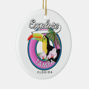 Explore Tampa Florida retro logo Coffee Mug Ceramic Ornament