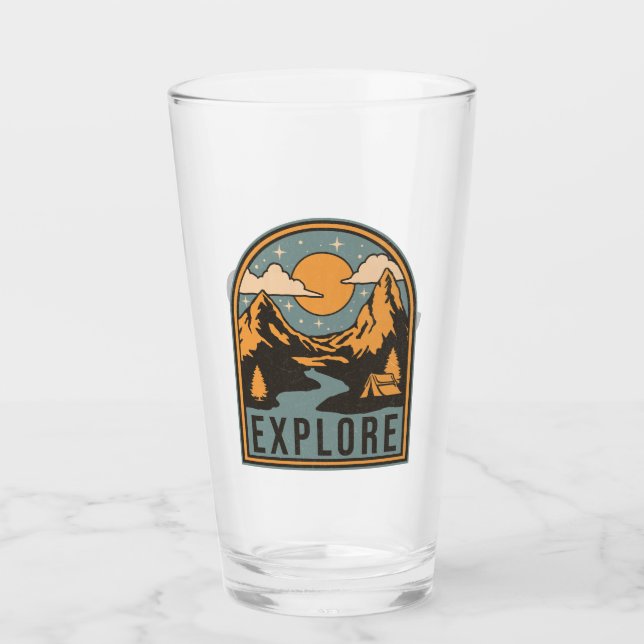 Explore text design glass (Front)