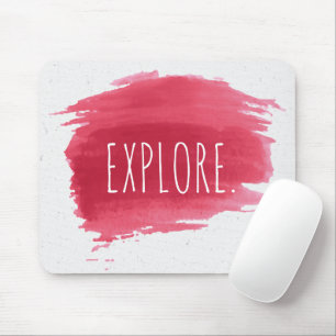 EXPLORE Text On Red Paint Mouse Pad