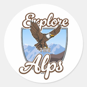 Explore the Alps  Classic Round Sticker