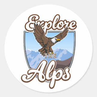 Explore the Alps Classic Round Sticker