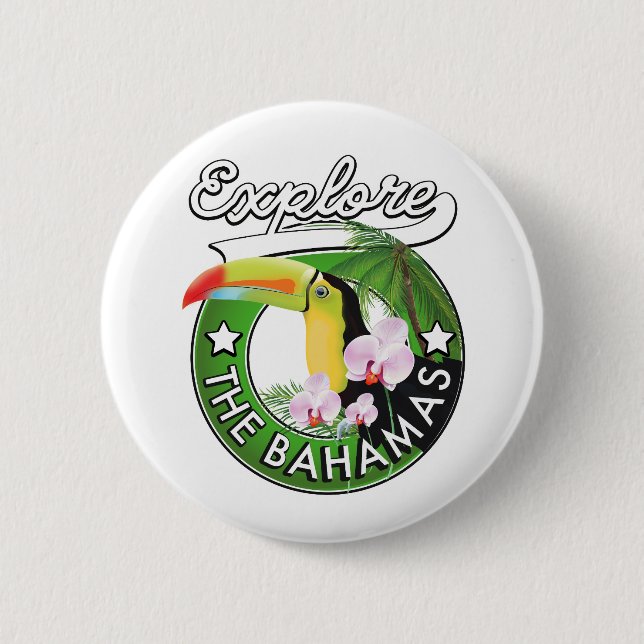 Explore the Bahamas logo Car Magnet 2 Inch Round Button (Front)