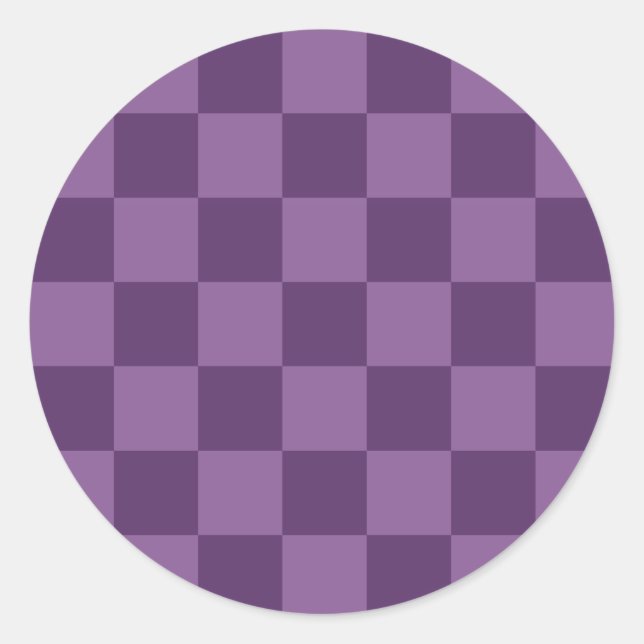  Explore the Beauty of Purple Checkerboard Pattern Classic Round Sticker (Front)