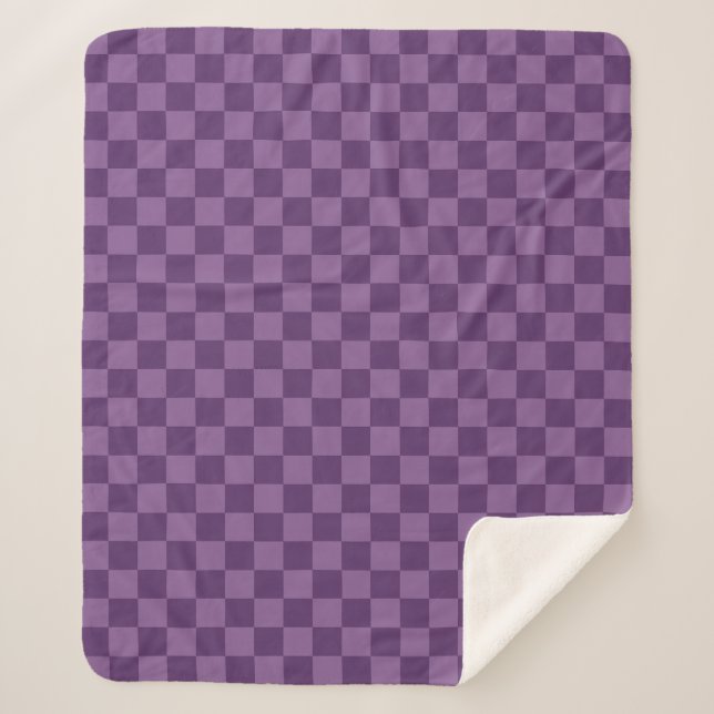  Explore the Beauty of Purple Checkerboard Pattern Sherpa Blanket (Front)