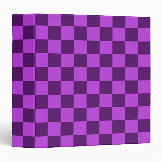  Explore the Boldness of Purple Checkerboard  Binder (Front/Spine)