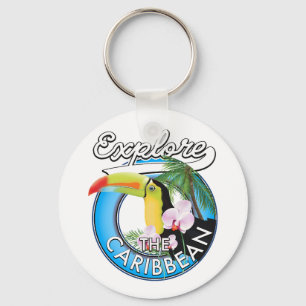 Explore the Caribbean travel patch. Keychain