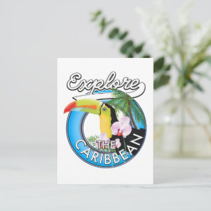 Explore the Caribbean travel patch. Postcard