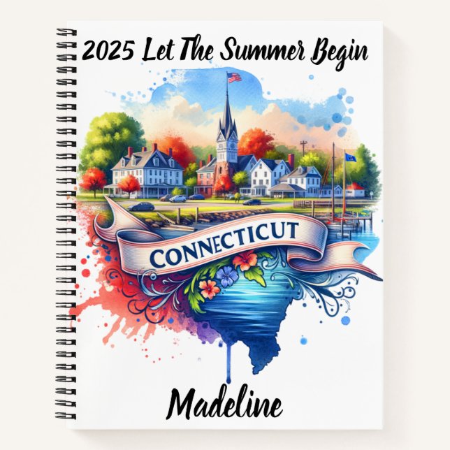 Explore the charming coastal town of Connecticut Notebook (Front)
