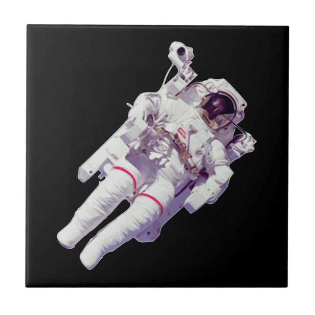 Explore the Cosmos: Retro Astronaut Tile (Front)