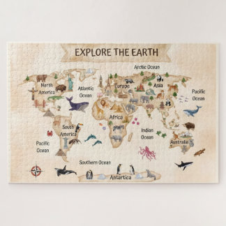 Explore the Earth World Map Jigsaw Puzzle