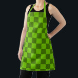 Explore the Elegance of Green Checkerboard Pattern Apron<br><div class="desc">Green and dark green checkerboard pattern,  creating a geometric,  symmetrical design. The alternating squares evoke a sense of balance and uniformity.</div>