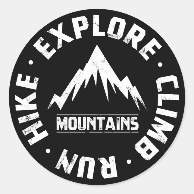 Explore The Mountains Classic Round Sticker (Front)