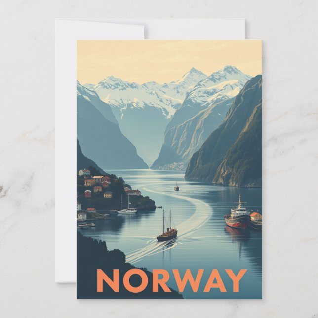 Explore the Scenic Beauty of Norway Travel Card (Front)