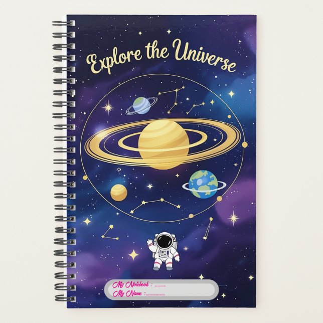 Explore the Universe – Astronomy Notebook Cover Planner (Front)