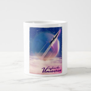 Explore the Universe Vintage space poster Large Coffee Mug