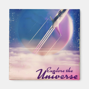 Explore the Universe Vintage space poster Magnet