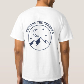 “Explore the Unknown” Minimal Mountain & Moon T-Shirt