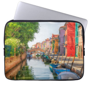 Explore the Vibrant Charm of Burano Laptop Sleeve